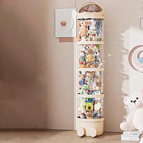 Vertical Toy Tube, Stuffed Animal Holder, Clear Display Cube | Storage Tube, Space-Saving Toy Organizer For Bedroom