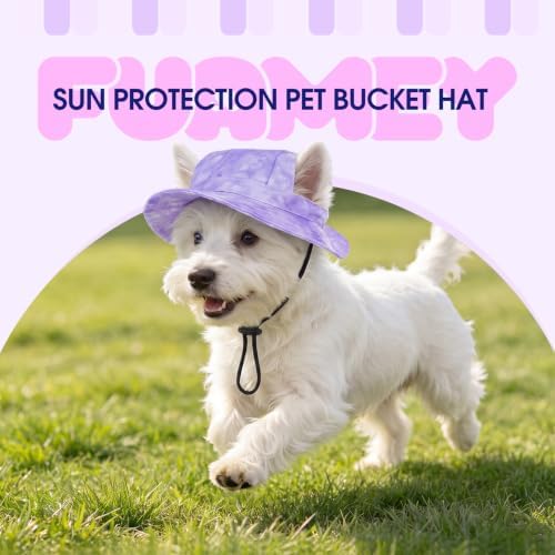 FUAMEY Dog Hat Beach Bucket Hat for Dogs with Ear Holes Summer Visor