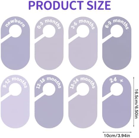 8pcs Baby Closet Dividers Nursery Organizer for Baby Clothes | Baby Size Clothes Dividers for Closet 0-24 Months Closet Size Markers Baby Clothing Organizer for Nursery Blue Grey