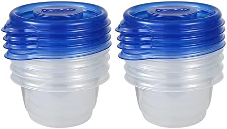 Glad GladWare Mini Round Food Storage Containers, 4 Oz, 8 Count | BPA-free, lock-tight seal for snacks, portion control, and on-the-go; reusable and stackable