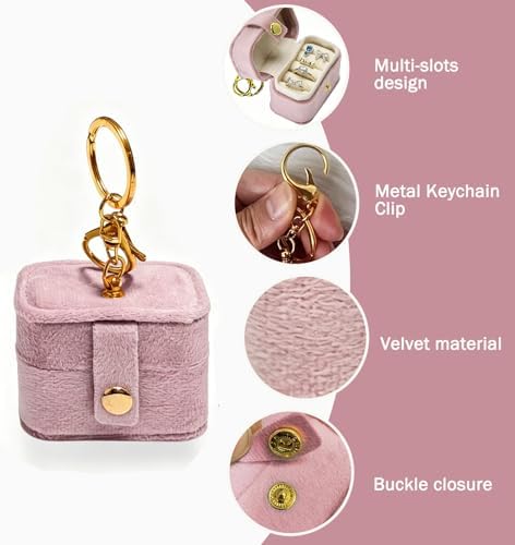 Velvet Dog Collar Ring Bearer Box with Clip (Pink)