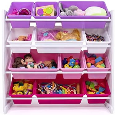 Humble Crew Kids Toy Organizer with 12 Bins, 4 Tier Storage for Playroom