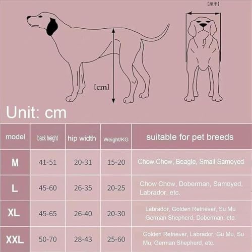 Pet Care Aluminum Large Dog Wheelchair for Paralyzed Back Legs, Adjustable Durable Moving Cart Hind Leg Rehabilitation Assistive Stand Device for Disabled Pet, for Large & Sm