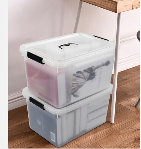 4-Pack 17.5 Quart Clear Storage Box, Plastic Storage Bins with Lids