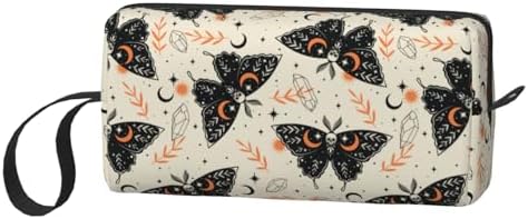 Gothic Witchy Butterfly Makeup Bag for Women | Small Travel Cosmetic Pouch with Zipper, Compact Makeup Organizer Bag for Purse, Toiletries, Skincare & Daily Essentials