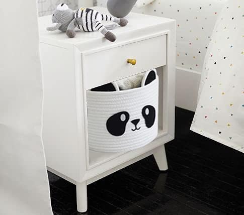 T&T Homewares Small Cute Panda Bear Basket for Kids Room Decor, Baby Shower, Baby Diaper Organizer, Baby Laundry Baskets, Woodland Nursery Decor, Kids Room Organizer, Dog Cat Toy Basket