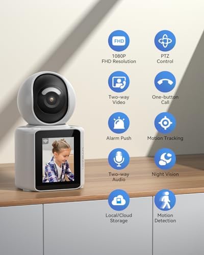 TMEZON Video Pet Dog Camera Indoor Two Way Wireless Security Camera Monitor 1080P with Phone app and Motion Detection,Baby/Elderly/Nanny Audio Calling Device Pan Tilt