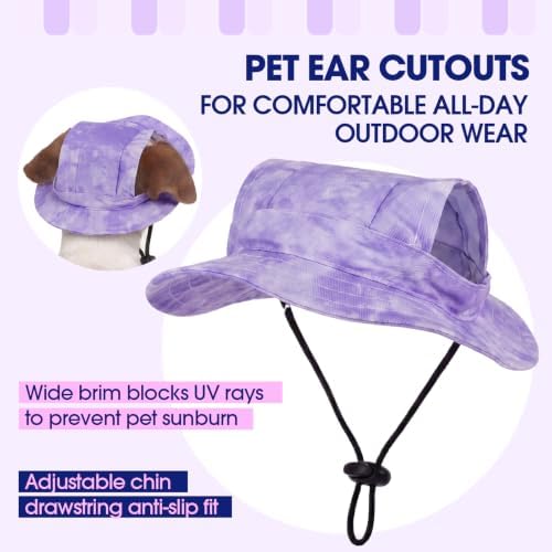 FUAMEY Dog Hat Beach Bucket Hat for Dogs with Ear Holes Summer Visor