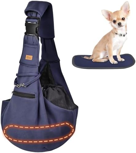 CUBY Dog and Cat Sling Carrier - Hands Free Reversible Pet Papoose Bag - Soft Pouch and Tote Design - Suitable for Puppy, Small Dogs Cats Outdoor