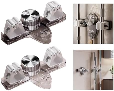 Suction Mop Holder Strong Adhesion Brush Broom Hanger for Smooth Surfaces Easy Installation Bathroom Wall Storage Clip