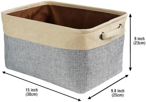 Custom Storage Basket with Lovely Dog Pit Bull Collapsible Sturdy Fabric Pet Toys Fabric Dog Toy Storage Bin Cube with Handles for Organizing, Grey and White