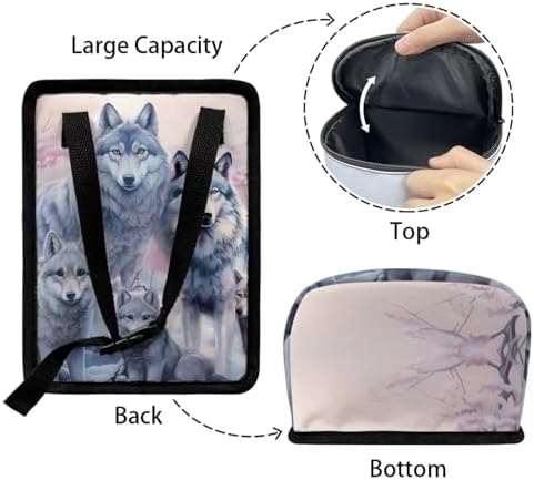 DISNIMO Family Wolf Car Trash Can Automotive Garbage Bags with Lid Leak Proof Auto Car Dustbin Vehicle Trash Bin Container Waste Basket Car Accessories for Cars SUV