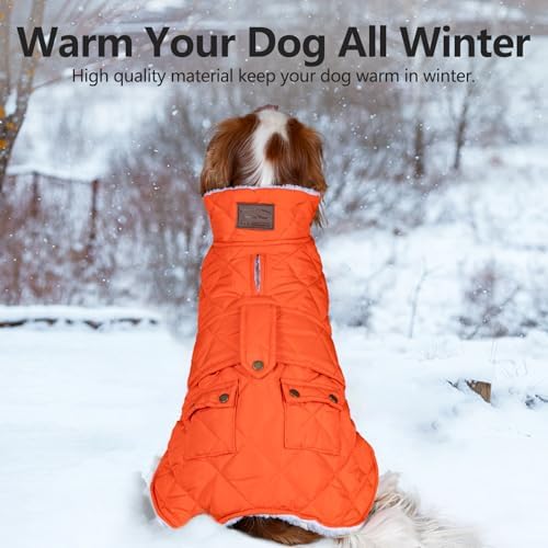 KYEESE Waterproof & Windproof Dog Coat for Small Medium Dogs Puffer Jacket