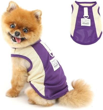 PAIDEFUL Mesh Tank Top for Small Dogs, Purple, XS