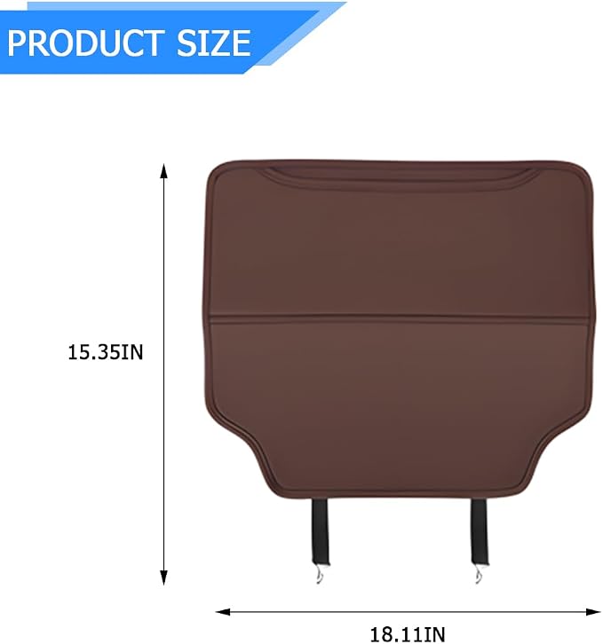 Zpana 2PCS Car Kick Mat Back Seat Protector, Microfiber Leather Vehicle Back Seat Cover with Storage Pocket, Automotive Backseat Anti-Kick Pad for Kids Pets, Universal for Truck SUV RV (Dark Brown)
