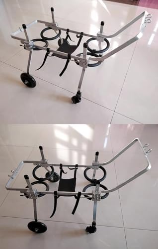 Dog Wheelchair Full Support Disabled Cat Wheelchair with Handle, 4 Wheels Dog Recovery for Front Legs/Back Legs, Comfortable Protect Chest Pet Walker Cart(XS)