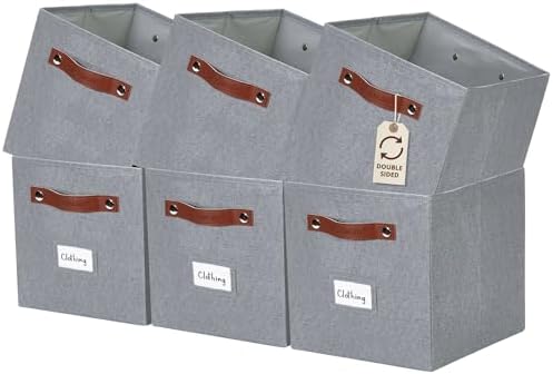 DECOMOMO Storage Bins, Cube Storage Bin with Labels