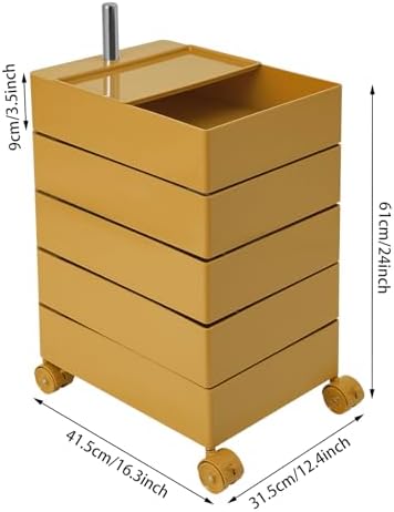 Storage Cabinet 360° Rotating Sofa Side Cabinet (Yellow)