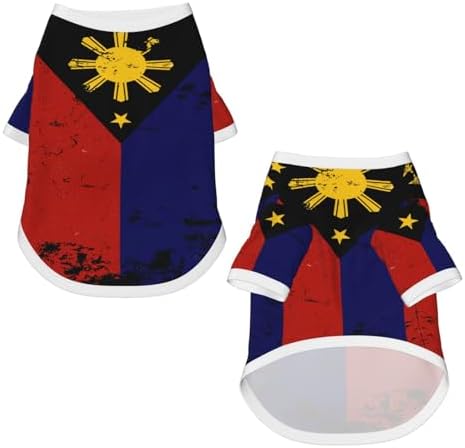 Philippines Flag Dog Shirt Pet Cotton T-Shirt Breathable Dog Clothes