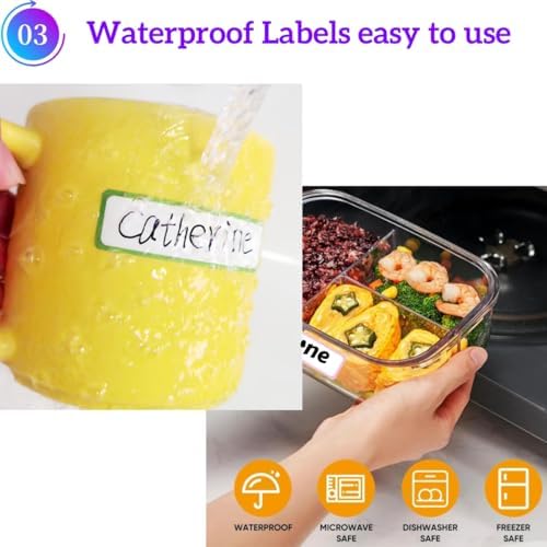 Removable Waterproof Labels 320 pcs for Daycare, Kitchen, Office, Home Organization Projects. Colored Border Labels