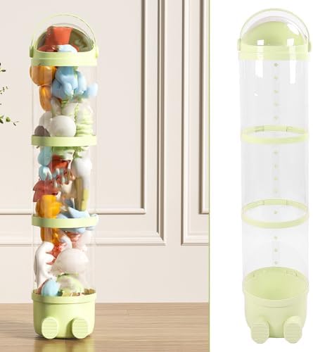 Stuffed Animal Storage Tube 130cm Large Capacity Transparent Plush Toy Display Bucket Organizer for Playroom Bedroom (Green)