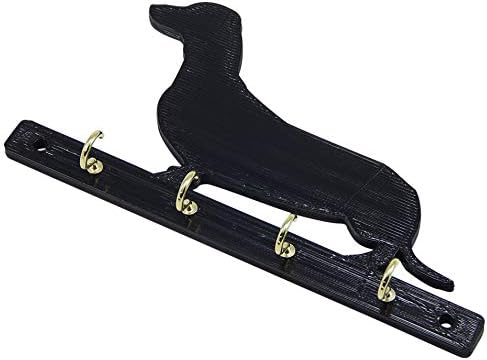 Dachshund Weiner Dog Key Rack Leash Holder Hanger Organizer for Wall - Four Hooks to Hang Dog Leashes - Dachshund Home Decor