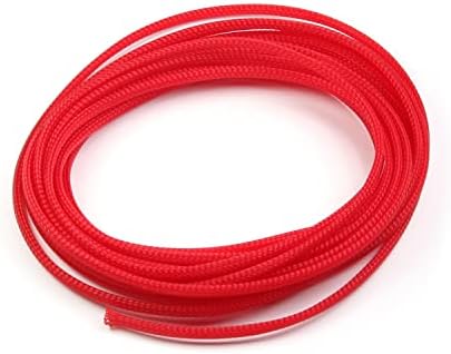 Othmro 5m/16.4ft PET Expandable Braid Organize & Protect Cable Sleeving Flexible Wire Mesh Sleeve Red,for TV Audio PC Cords Protect from Pets Chewing