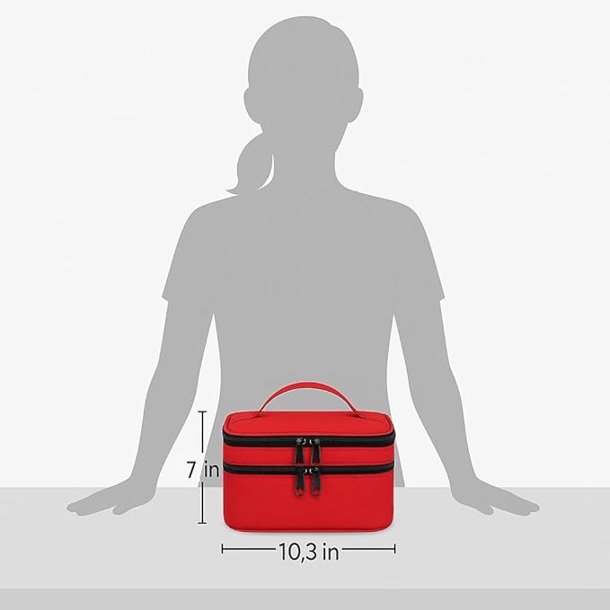 Mancro Dual Layers Medicine Organizer Bag with Lockable Zipper (Pack of 2)