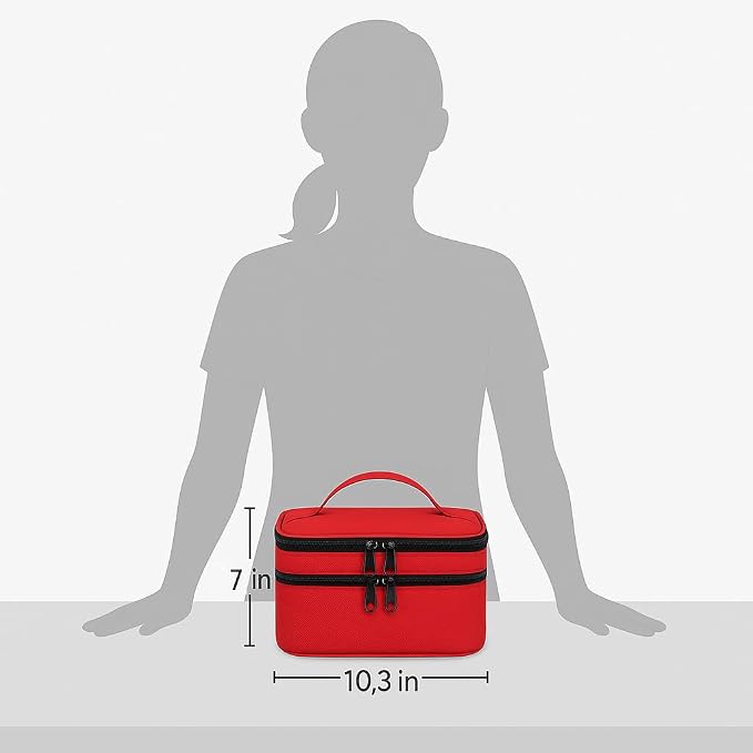 Mancro Dual Layers Medicine Organizer Bag with Lockable Zipper | Pill Bottle Organizer Storage, Medication Bag for Pills, Vitamins, Medical Supplies for Home Storage, College Medicine Kit
