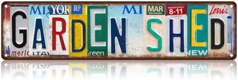 Garden Shed Street Sign, Vintage Tin Sign, Wall Decor For Home Farmhouse Bar Cafe Garage, Indoor Outdoor Decoration For Gardener Backyard Patio Holiday Gift 16x4 Inch