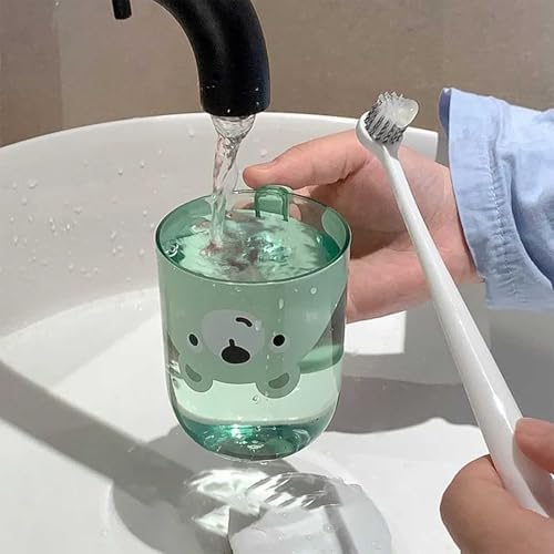 Cute Toothbrush Travel Case for Kids with Detachable Handle, Portable Cute Toothbrush Holder, Multifuction Toothbrushes Toothpaste Storage Box for Camping Travel or Home Use (Green)