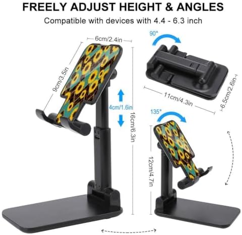Lightweight Western Sunflower Yellow Cell Phone Holder for Desk | Adjustable Height And Angle, Mobile Stand, Compatible with 4"-13" Smartphones Tablet