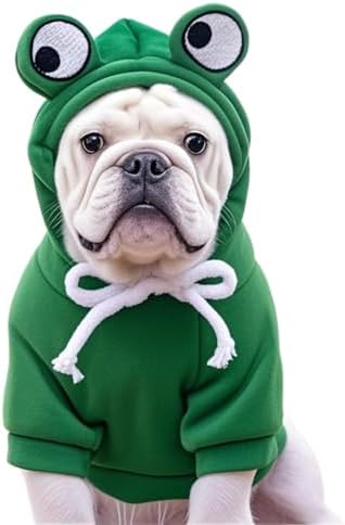 Pet Clothing Dog Transformation Shaped Hoodie (Frog,2XL) | Autumn and Winter Warm Small Large Dog Method Dou Cat Clothes For French Bulldog Chihuahua Pug Boston Terrier Dachshund