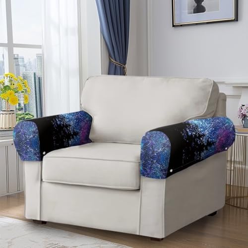 Galaxy Armrest Covers for Sofa Couch Arm Covers for Sofa 2 Pack Universal Size Scratch Resistant Protector Covers Soft Stretch Furniture Protector