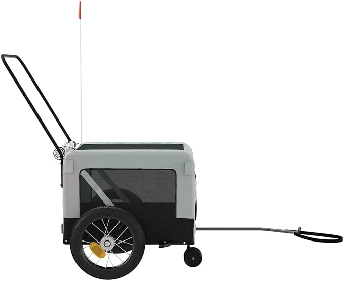 Pet Bike Trailer for Small Dogs, Foldable Bicycle Cargo Carrier with Steel Frame, Red and Black, Oxford Fabric, Load Capacity 66.1 lb