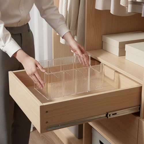 Organizer Belt Separator Drawer Divider Storage Box With Easy Access Transparent PET Material For Closet Bedroom Dressing Room Office