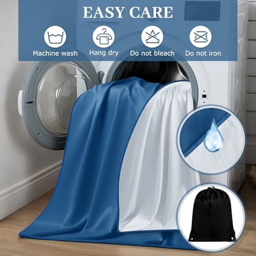 Tisancy Waterproof Blanket Queen Size, Sky Blue TPU Polyester 78'' x 82'' Water Proof and Stain Resistant Mattress Protector Mat for Bed, Leakproof Protective Pet Mat