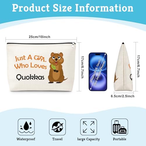 Funny Quokka Gift Makeup Bag Quokka Lover Gift Australian Animals Wildlife Gifts for Women Sister Best Friend Coworker Daughter Mom Travel Pouch Christmas Birthday Present for Her Cosmetic Bag