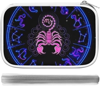 Women's Simple Thin Pencil Case Waterproof And Portable Perfect Organizer Box Scorpion Neon Zodiac Astrology Scorpio