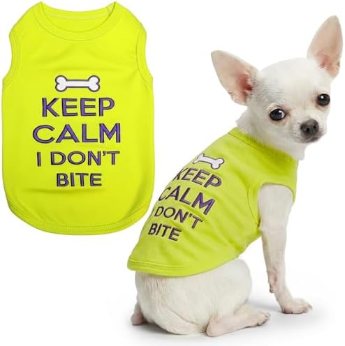 Parisian Pet Dog Shirt – 100% Cotton Shirts for Small Dogs – Sleeveless Puppy Vest – Lightweight and Breathable Pet Apparel – Pullover Summer Dog Clothes - Stretchy Funny T Shirts for Dogs
