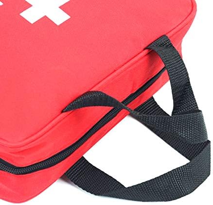 First Aid Bag First Aid Kit Empty Medical Storage Bag Red Trauma Bag for Emergency First Aid Kits Car Workshop Cycling Outdoors (Red 1PC)