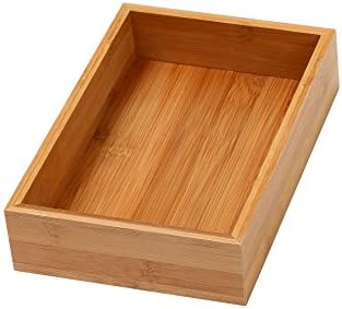 YBM HOME Rustic Natural Bamboo Drawer Organizer Storage Box, Pack of 12, 6x9x2 inch