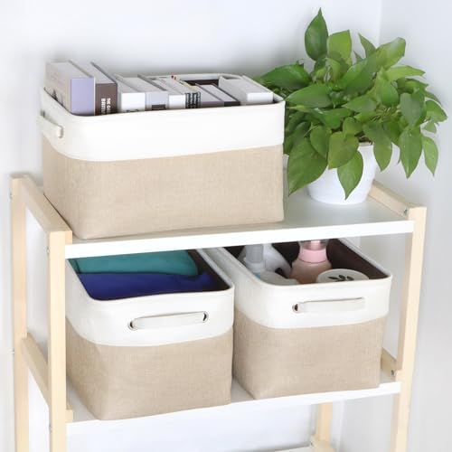 Fabric Storage Bins for Shelves, Rectangle Storage Basket, 3 Pack