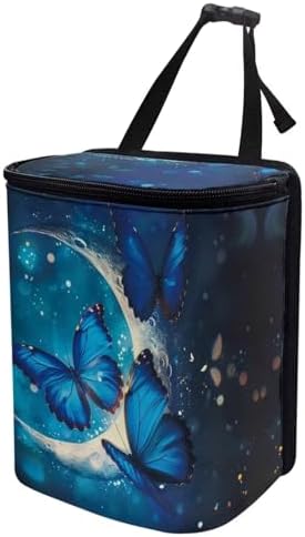 Skeleton Roses Pattern Car Trash Bin Collapsible Car Organizers and Storage for Front Seat Multipurpose Trash Bag Automotive Garbage Can Car Accessories Interior Car Organizer