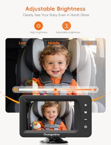 Baby Car Camera USB with No.1 Clarity, 5'' HD 1080P IPS Baby Car Monitor with 3X Zoom, Backseat/Carseat/Rear Seat Camera with Ultra Night Vision, Easy No-Damage Install, S100P(5inch Black)