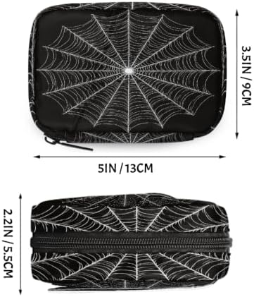 Travel Pill Organizer Black White Spider Web Small Pill Case