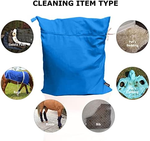 Pet Washing Bag Dog Cat Horse Hair Laundry Bag for Rug Sheet Boots Pets Laundry Helper by Harrison Howard True Blue