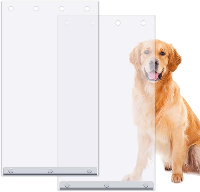 2 Pack XL Replacement Dog Door Flaps, Clear Pet Door Replacement Flap | Compatible with 18" x 9.88" Extra Large Dog Door, Weather Resistant Replacement Flap Fits Pets Up to 90 Lbs