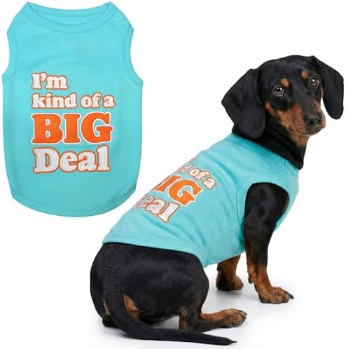 Parisian Pet Dog Shirt – 100% Cotton Shirts for Large Dogs – Sleeveless Big Deal Pet Vest – Lightweight and Breathable Dogs Apparel – Cute Summer Dog Clothes - Stretchy T Shirts for Pets