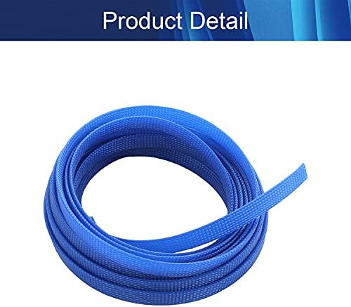 Jutagoss PET Expandable Braided Cable Sleeve, 16.4ft - 1/2 inch Blue Cable Management Sleeve, Wire Loom Tube Cord Protector for USB Cable, Power Cord, Audio Video and More, 1Pc